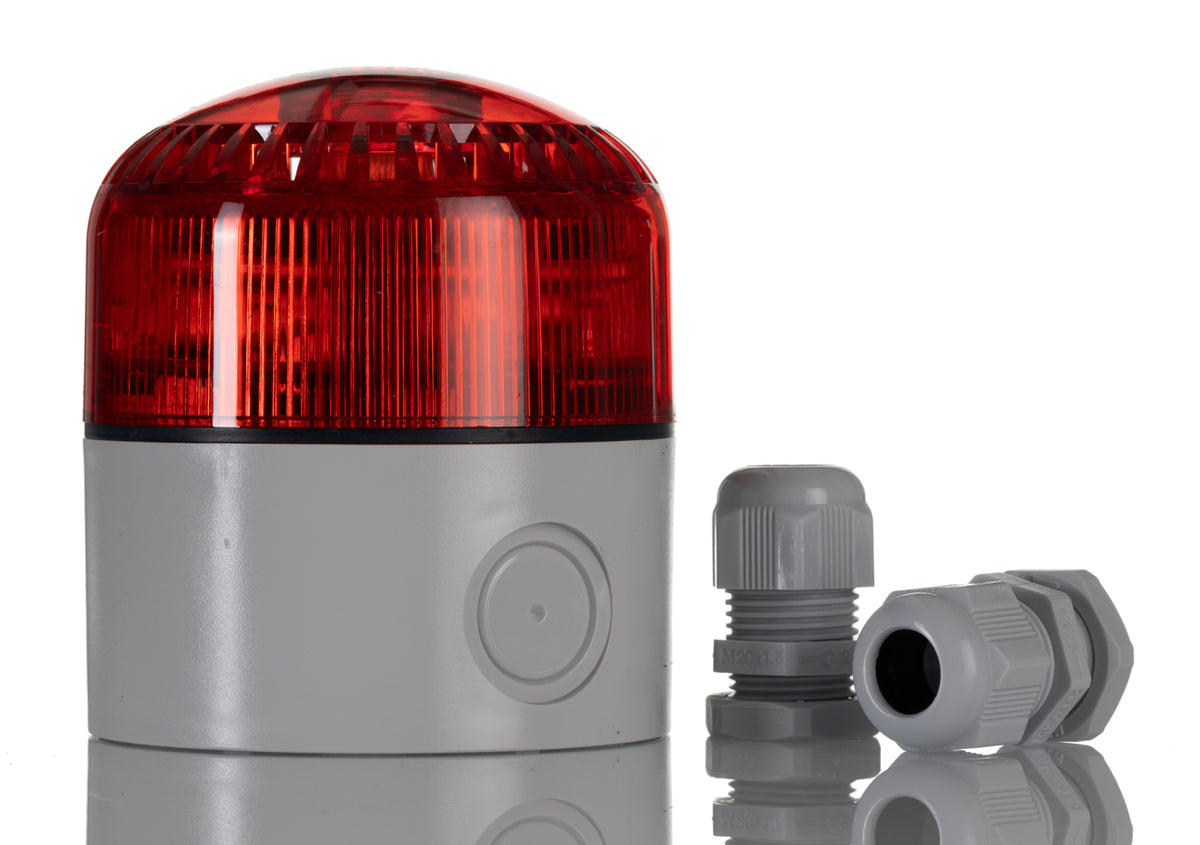 TieDex UK Red LED Beacon, IP65 24V ac/dc Base 100 dB @ 1m Alarm