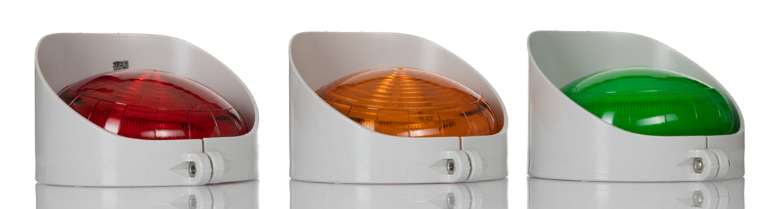 TieDex UK Amber, Green, Red Traffic Light LED Beacon, 3 Lights 24V ac/dc Bracket