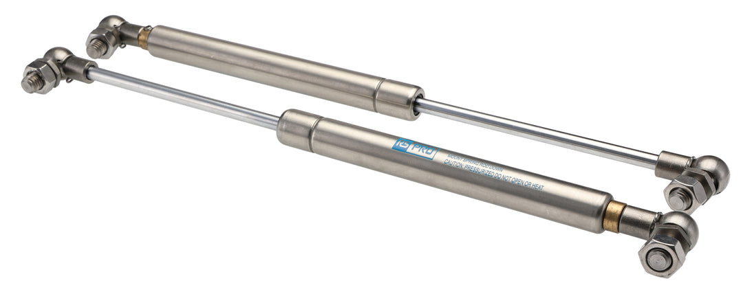 TieDex UK Stainless Steel Gas Strut, with Ball &amp; Socket Joint, 550 mm Extended Length, 200 mm Stroke Length