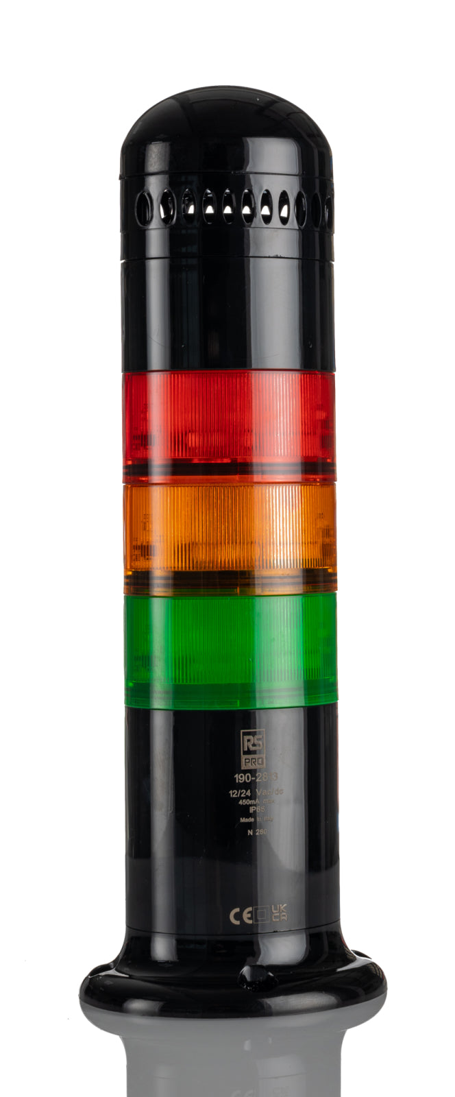 TieDex UK Red, Green, Amber Signal Tower, 6 Lights 24V ac/dc Screw