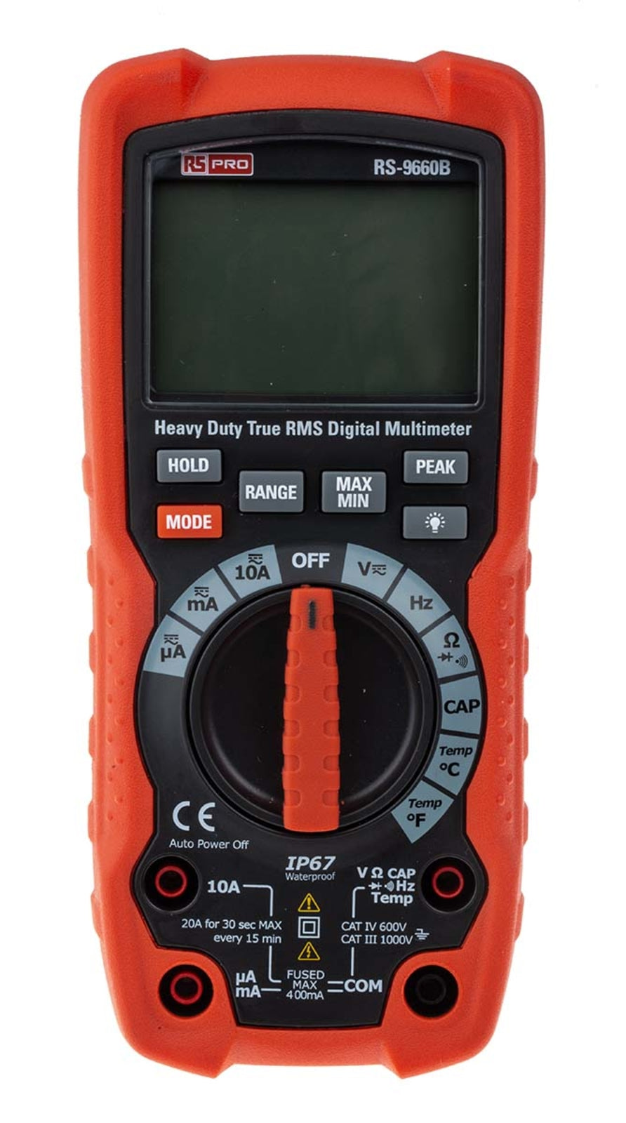 TieDex UK RS-9660B Handheld Multimeter True RMS, 10 A ac, 10 A dc, 1 kV ac, UKAS Calibrated