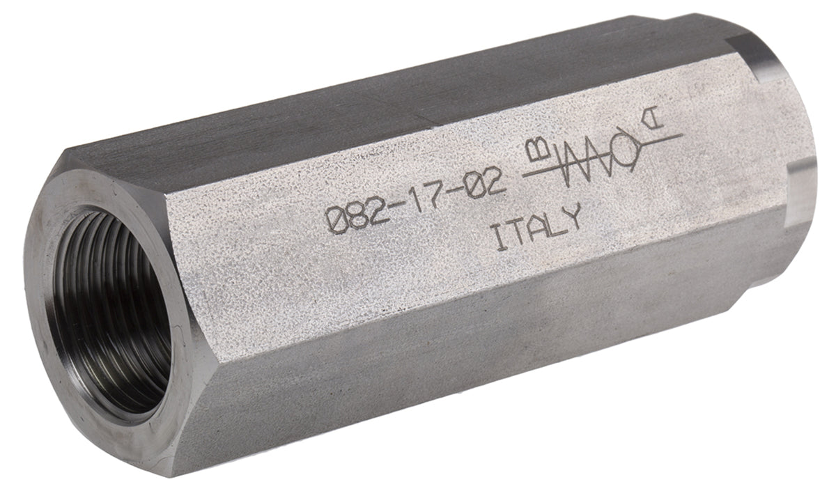 TieDex UK Stainless Steel In Line Mount Mounting, Hydraulic Check Valve, BSP, 90L/min, 0.35 bar Cracking Pressure