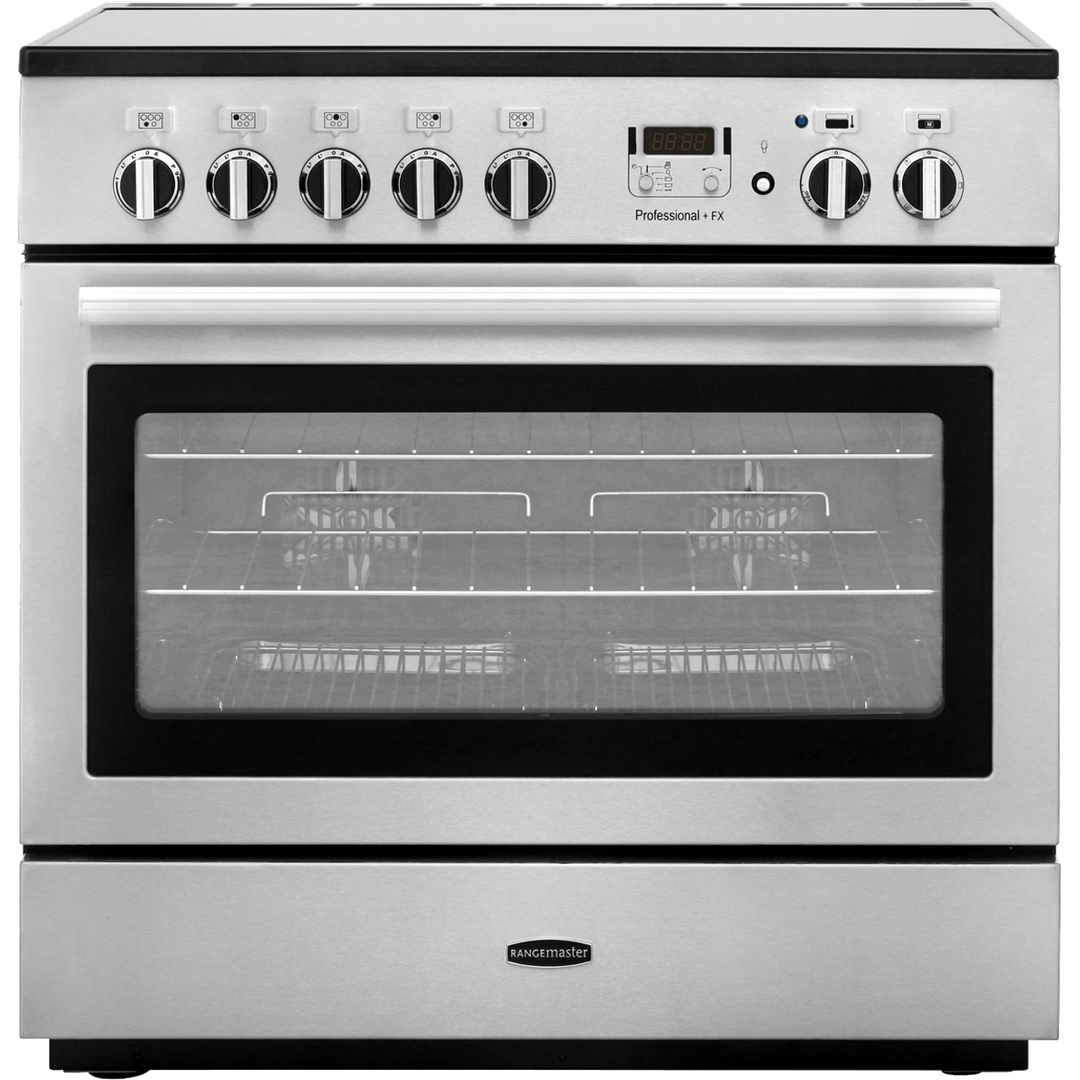 Rangemaster Professional Plus FX PROP90FXEISS/C 90cm wide Electric Range Cooker with Induction Hob - Stainless Steel - A Rated Non Split Single Door