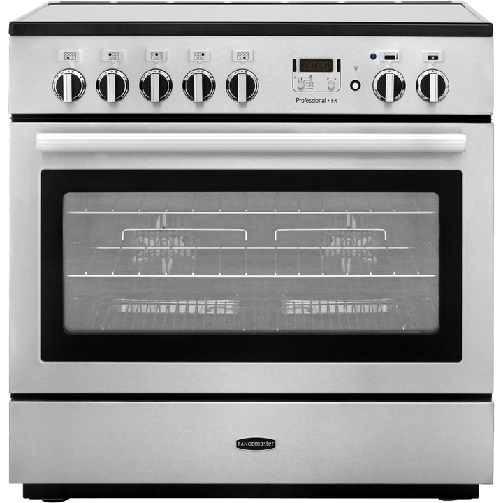Rangemaster Professional Plus FX PROP90FXEISS/C 90cm wide Electric Range Cooker with Induction Hob - Stainless Steel - A Rated Non Split Single Door
