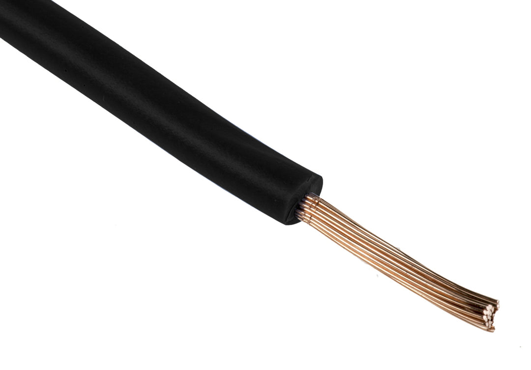 TieDex UK Black 25 mm² Hook Up Wire, 3 AWG, 196/0.4 mm, 0.4 mm core strands, 25 m, Polyvinyl Chloride, Polyvinyl Chloride