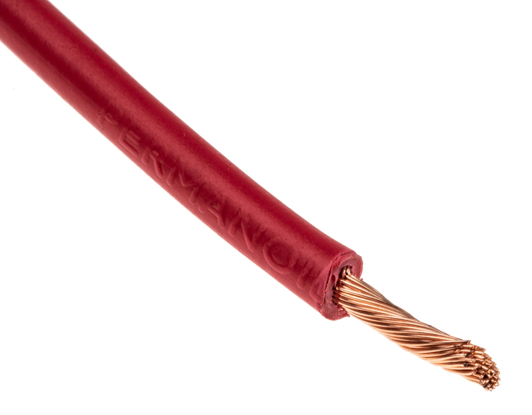 TieDex UK 2491X Series Red 2.5 mm² Hook Up Wire, 13 AWG, 50 x 0.25 mm, 250 μm core strands, 100 m, Polyvinyl Chloride