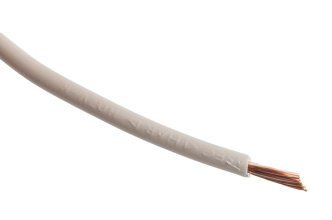 TieDex UK 2491X Series White 2.5 mm² Hook Up Wire, 13 AWG, 50 x 0.25 mm, 250 μm core strands, 100 m, Polyvinyl Chloride