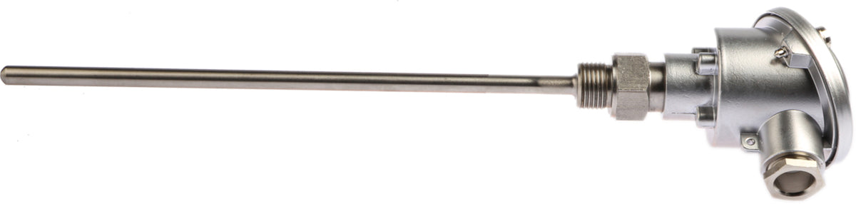 TieDex UK PT100 RTD Sensor 8 mm Dia, 250 mm Long, 3 Wire, Class B 250 °C max