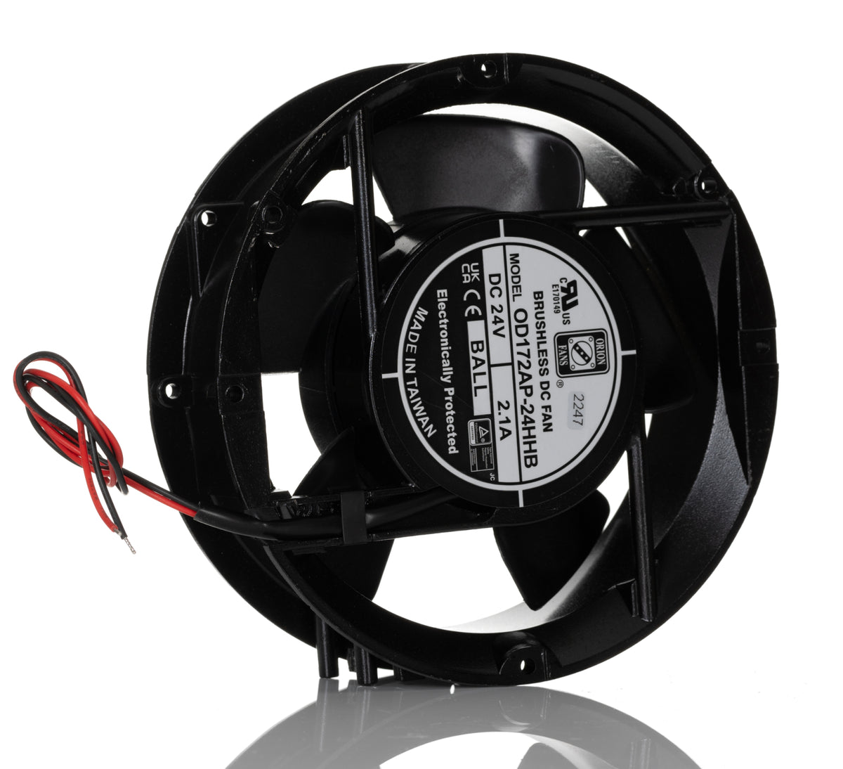 TieDex UK Axial Fan, 24V dc, 510 m³/h, 50.4 W, 2.1 A Max 172 mm 172mm 51 mm