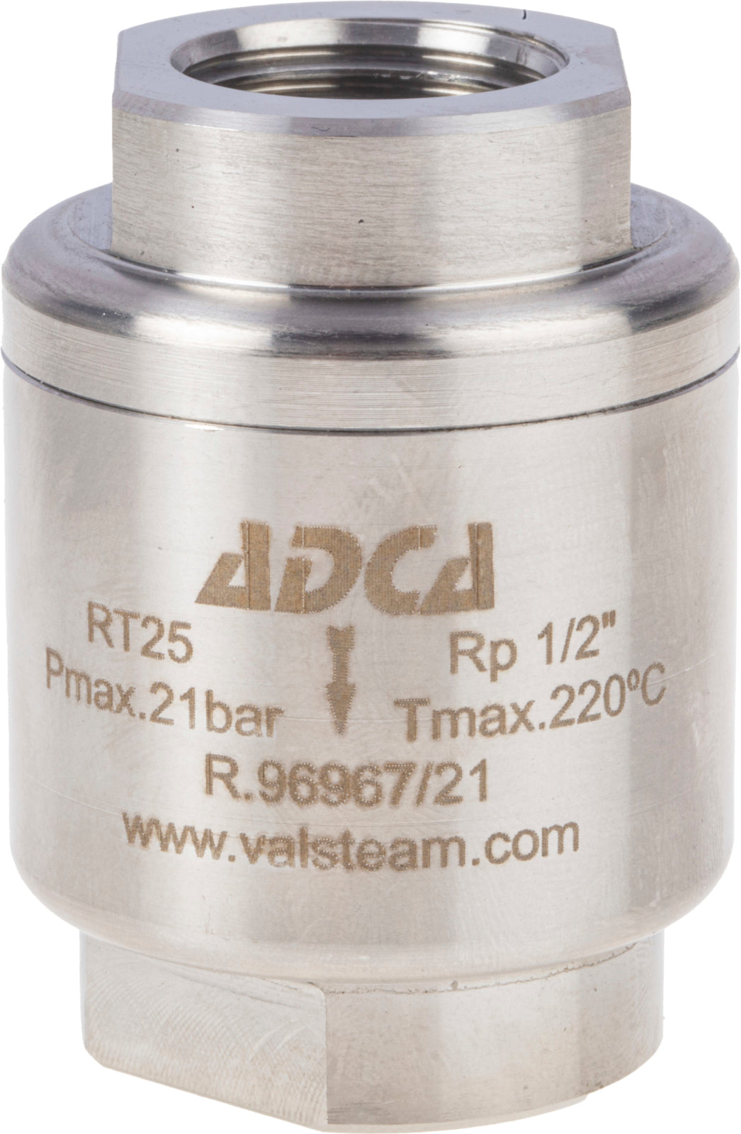TieDex UK Stainless Steel Threaded Threaded R Single Non Return Valve 1/2 in, 25 bar