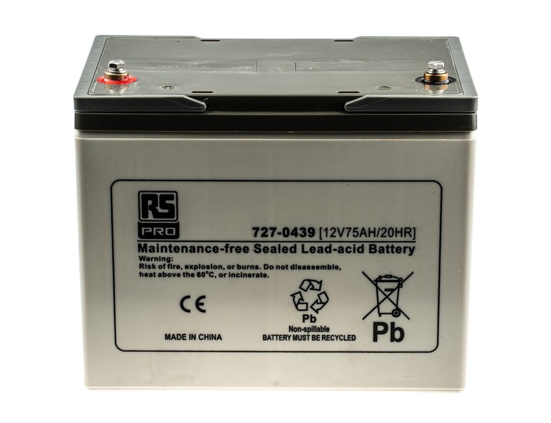 TieDex UK 12 V, T6 Sealed Lead Acid Battery, 75 Ah, 260mm x 208 mm