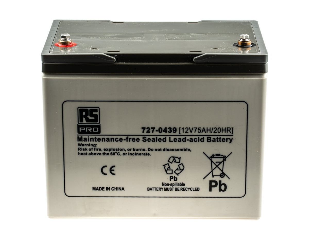 TieDex UK 12 V, T6 Sealed Lead Acid Battery, 75 Ah, 260mm x 208 mm