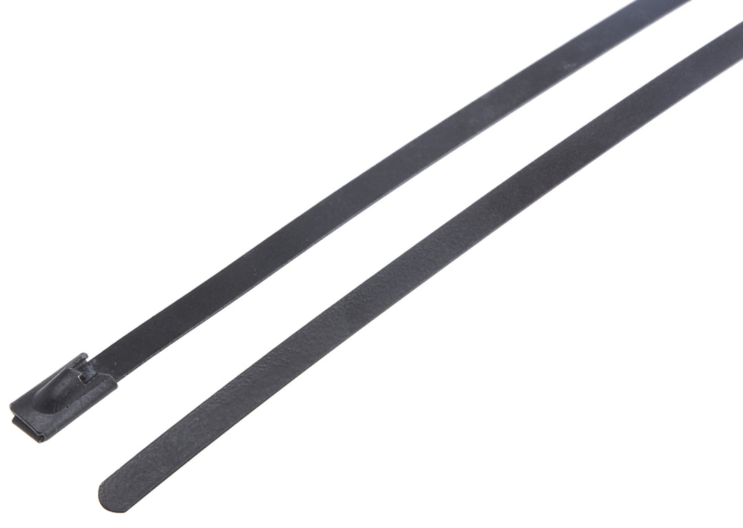 TieDex UK Cable Tie, Roller Ball, 840 mm x 4.6mm, Black Polyester Coated Stainless Steel