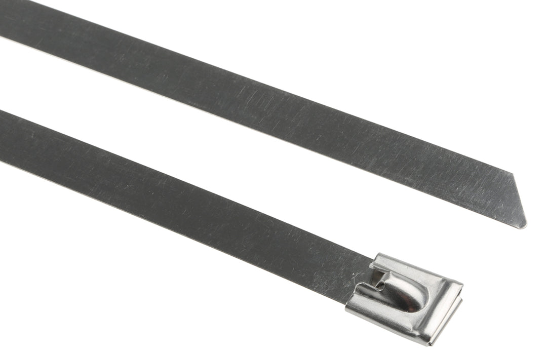 TieDex UK Cable Tie, Roller Ball, 760 mm x 12mm, Metallic 316 Stainless Steel