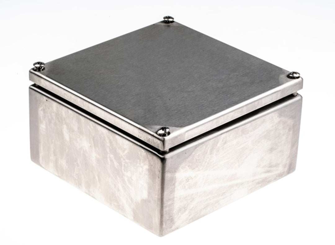 TieDex UK Unpainted Stainless Steel Terminal Box, IP66, IECEx, 150 mm, 80mm 150 mm
