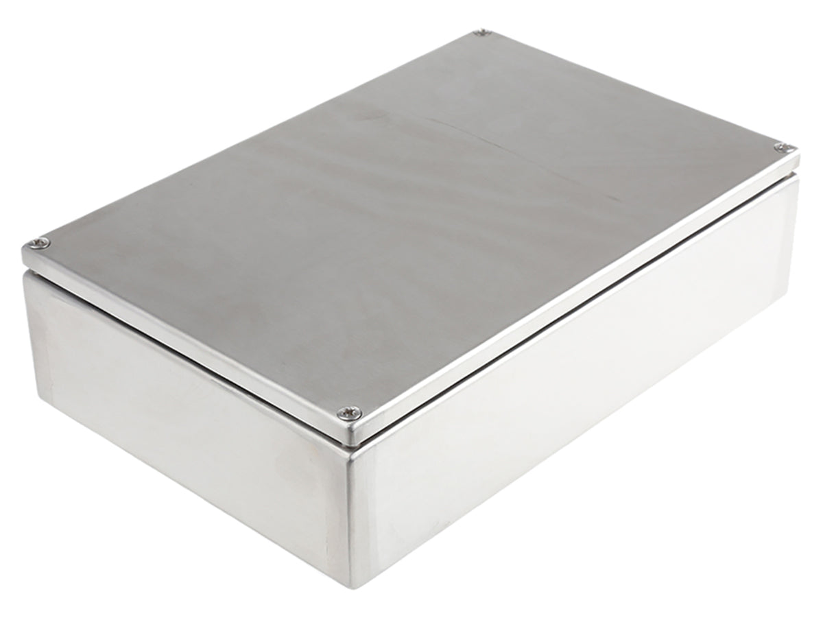 TieDex UK Unpainted Stainless Steel Terminal Box, IP66, IECEx, 300 mm, 80mm 200 mm