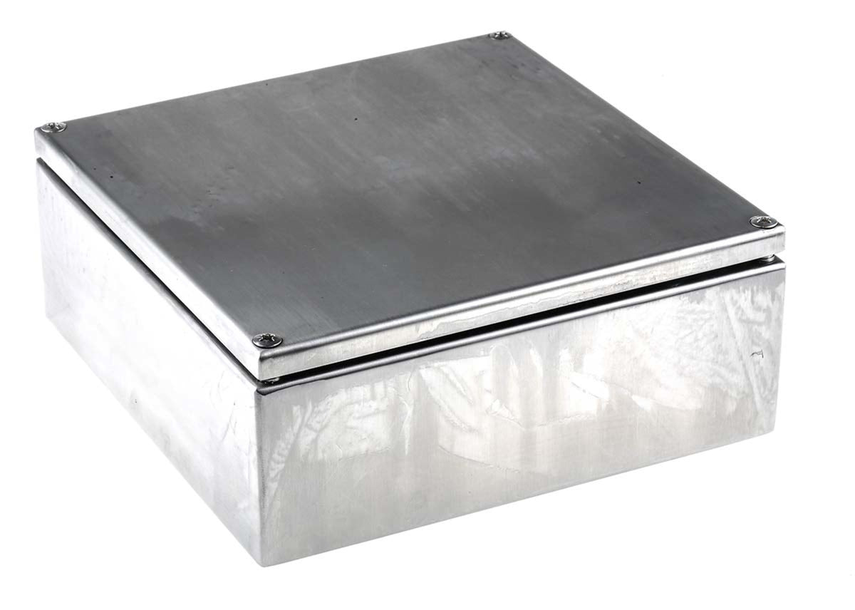 TieDex UK Unpainted Stainless Steel Terminal Box, IP66, 200 mm, 200mm 80 mm