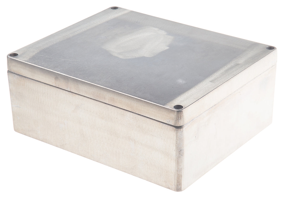 TieDex UK Silver Silver Lid Die Cast Aluminium Enclosure, IP66, 110 mm x 280 mm x 230 mm