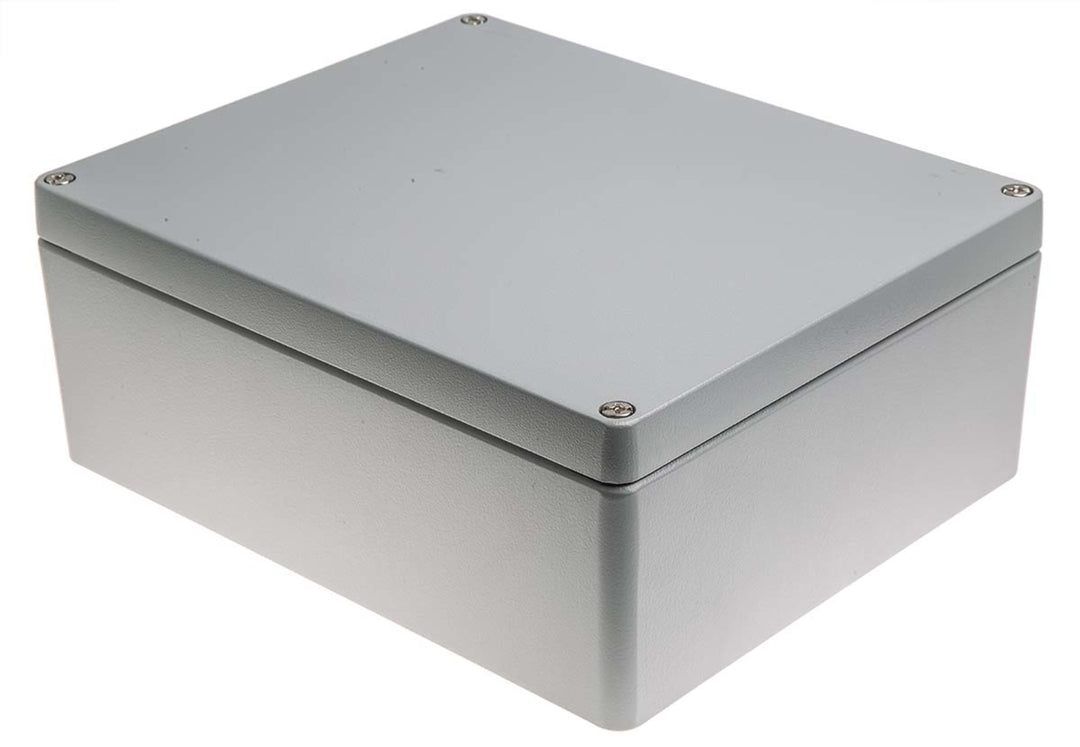 TieDex UK Grey Grey Lid Die Cast Aluminium Enclosure, IP66, 110 mm x 280 mm x 230 mm