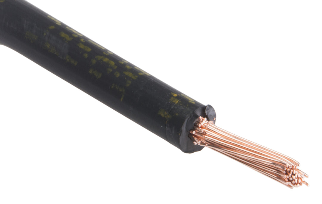 TieDex UK Black 2.5 mm² Hook Up Wire, 13 AWG, 50 x 0.25 mm, 250 μm core strands, 100 m, Zero Halogen