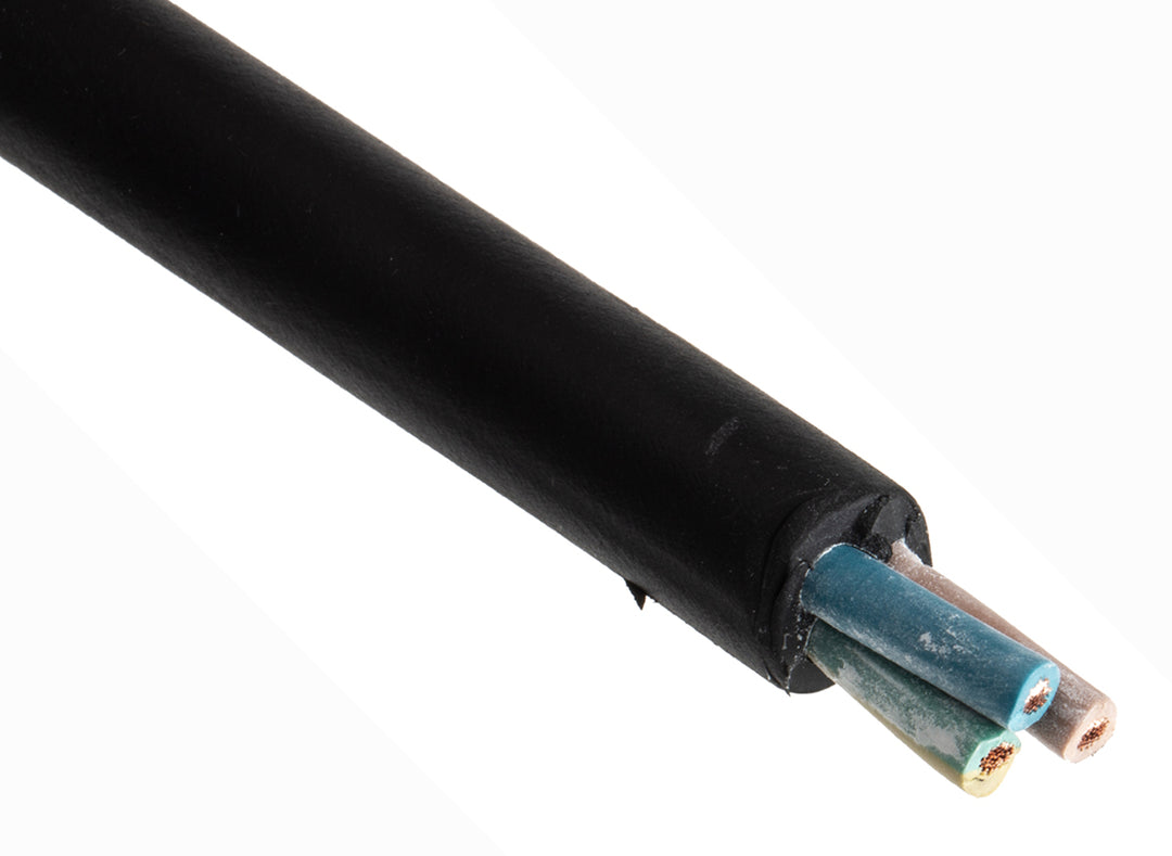 TieDex UK 3 Core Power Cable, Black 2.5mm² 60 °C, 50 m CPE