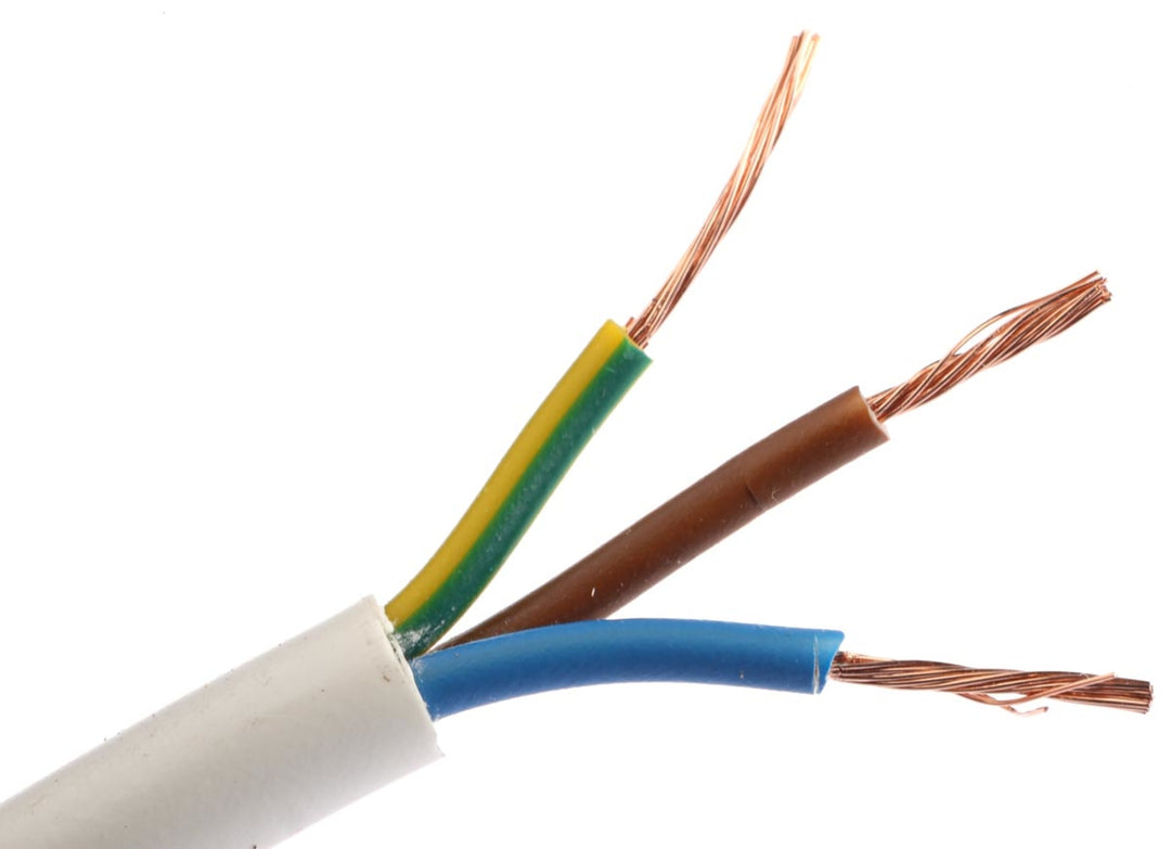 TieDex UK 3 Core Power Cable, White 2.5mm² 70 °C, 100 m Polyvinyl Chloride