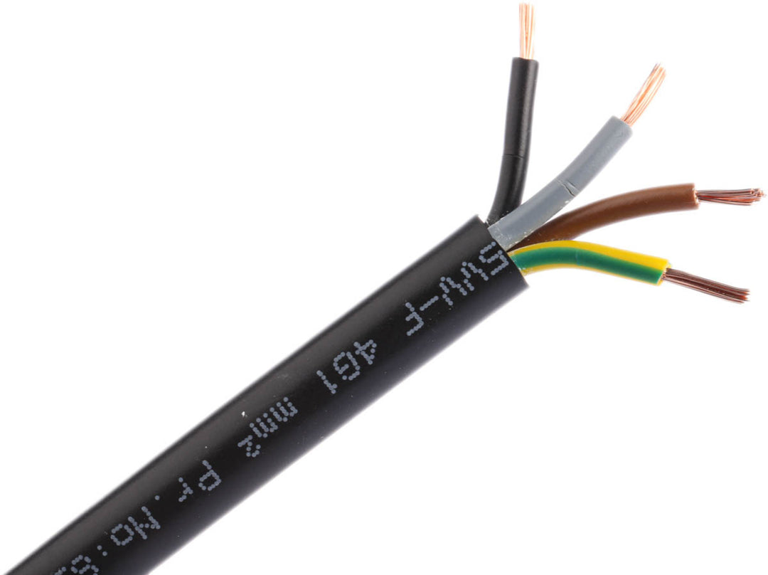 TieDex UK 4 Core Power Cable, Black 1mm² 70 °C, 100 m Polyvinyl Chloride