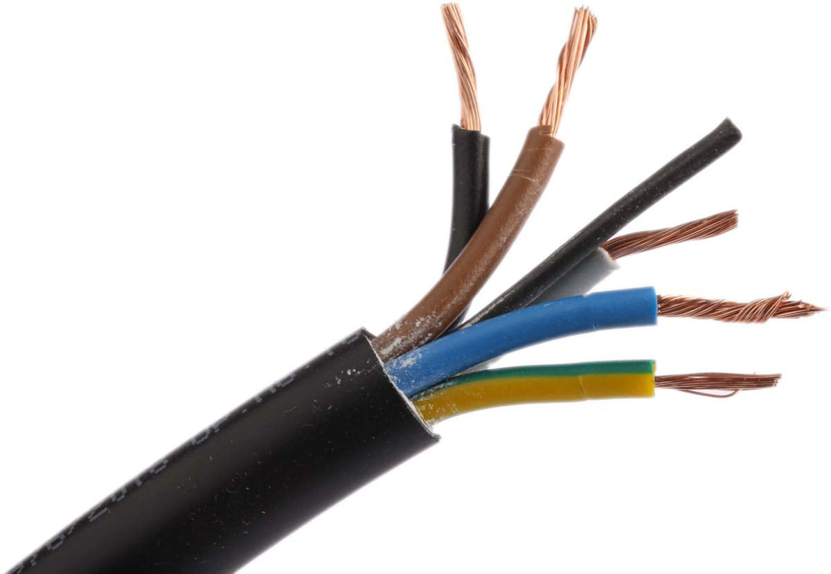 TieDex UK 5 Core Power Cable, Black 0.75mm² 70 °C, 100 m Polyvinyl Chloride