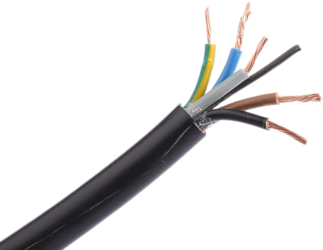 TieDex UK 5 Core Power Cable, Black 1.5mm² 70 °C, 100 m Polyvinyl Chloride