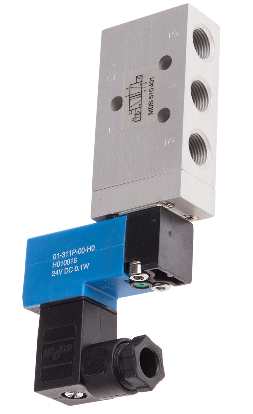 TieDex UK Pneumatic Solenoid Valve - 5/2 Solenoid/Spring G 1/8 24V dc