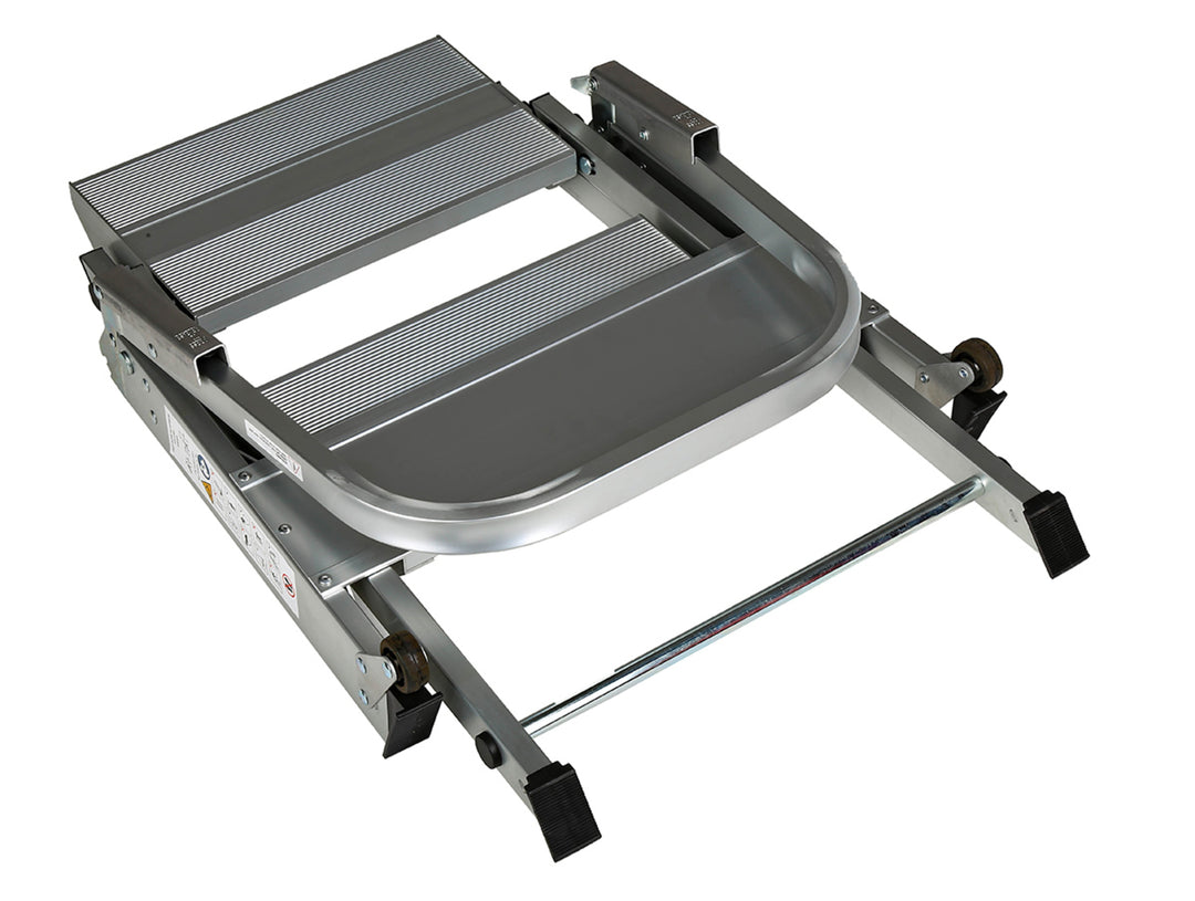 TieDex UK 2 Tread Aluminium Steps 440mm Platform Height, Silver