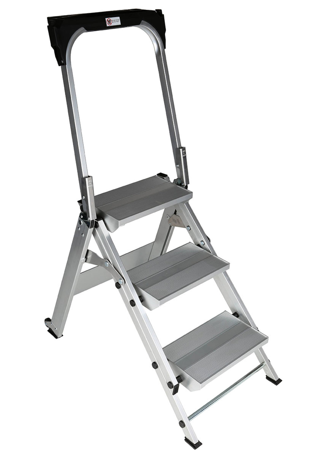 TieDex UK 3 Tread Aluminium Steps 660mm Platform Height, Silver