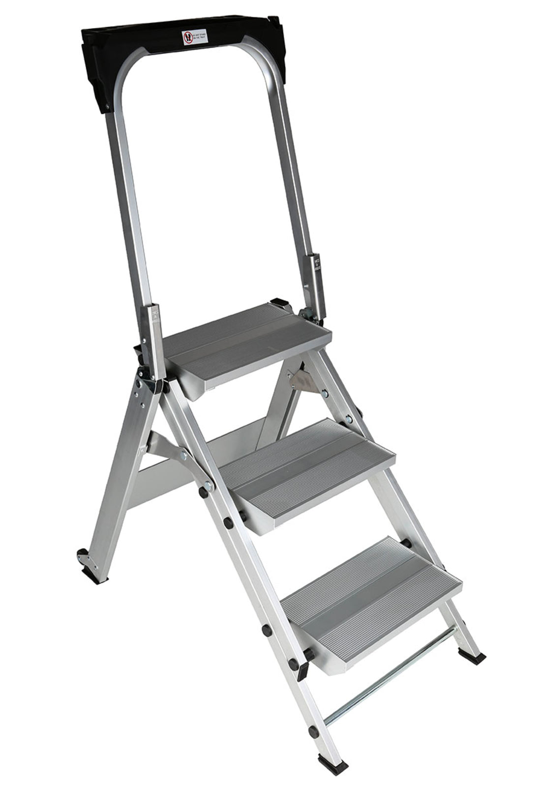 TieDex UK 3 Tread Aluminium Steps 660mm Platform Height, Silver