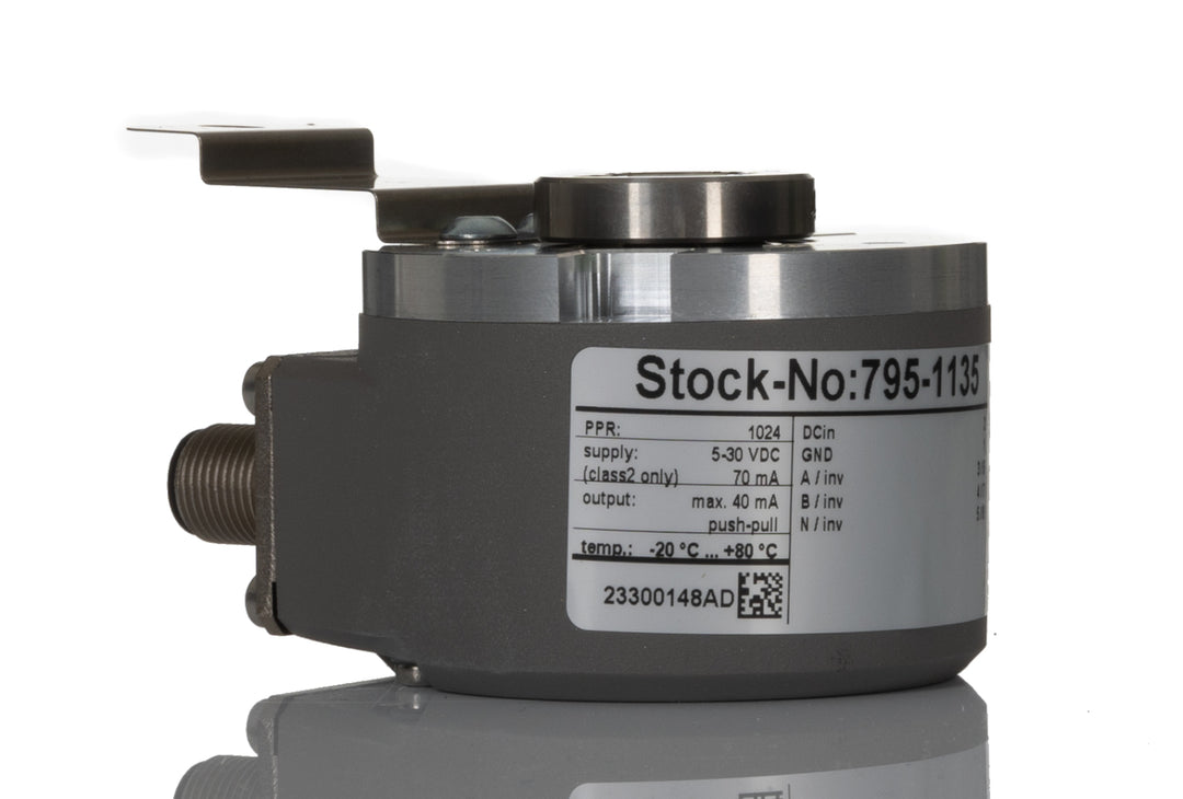 TieDex UK Incremental Incremental Encoder 30V dc, 1024 ppr ppr, HTL Inverted Signal, Hollow Type, 12 mm Shaft