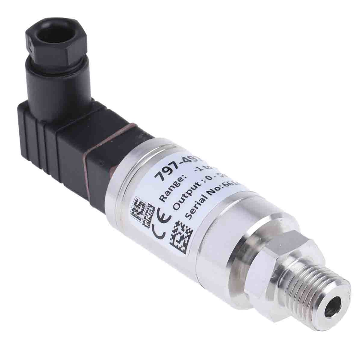 TieDex UK Pressure Sensor, Voltage Output -1 bar 9 bar, Gauge Reading