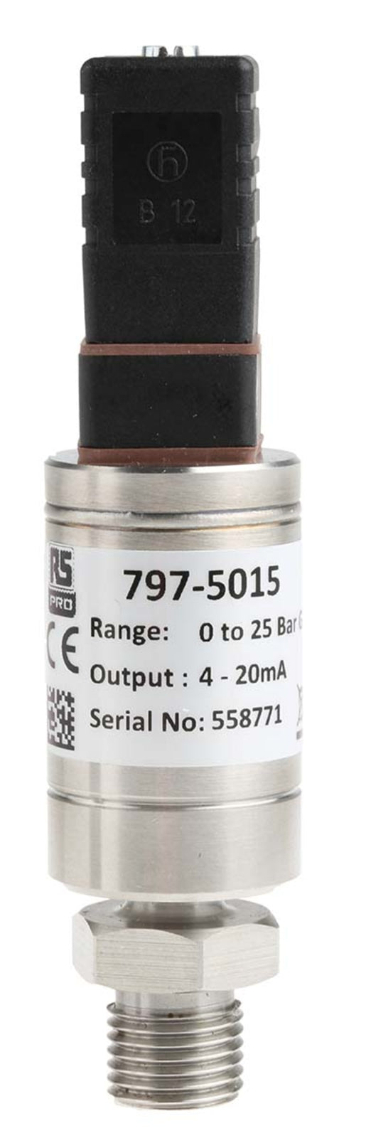 TieDex UK Pressure Sensor, Current Output 0 bar 25 bar, Gauge Reading