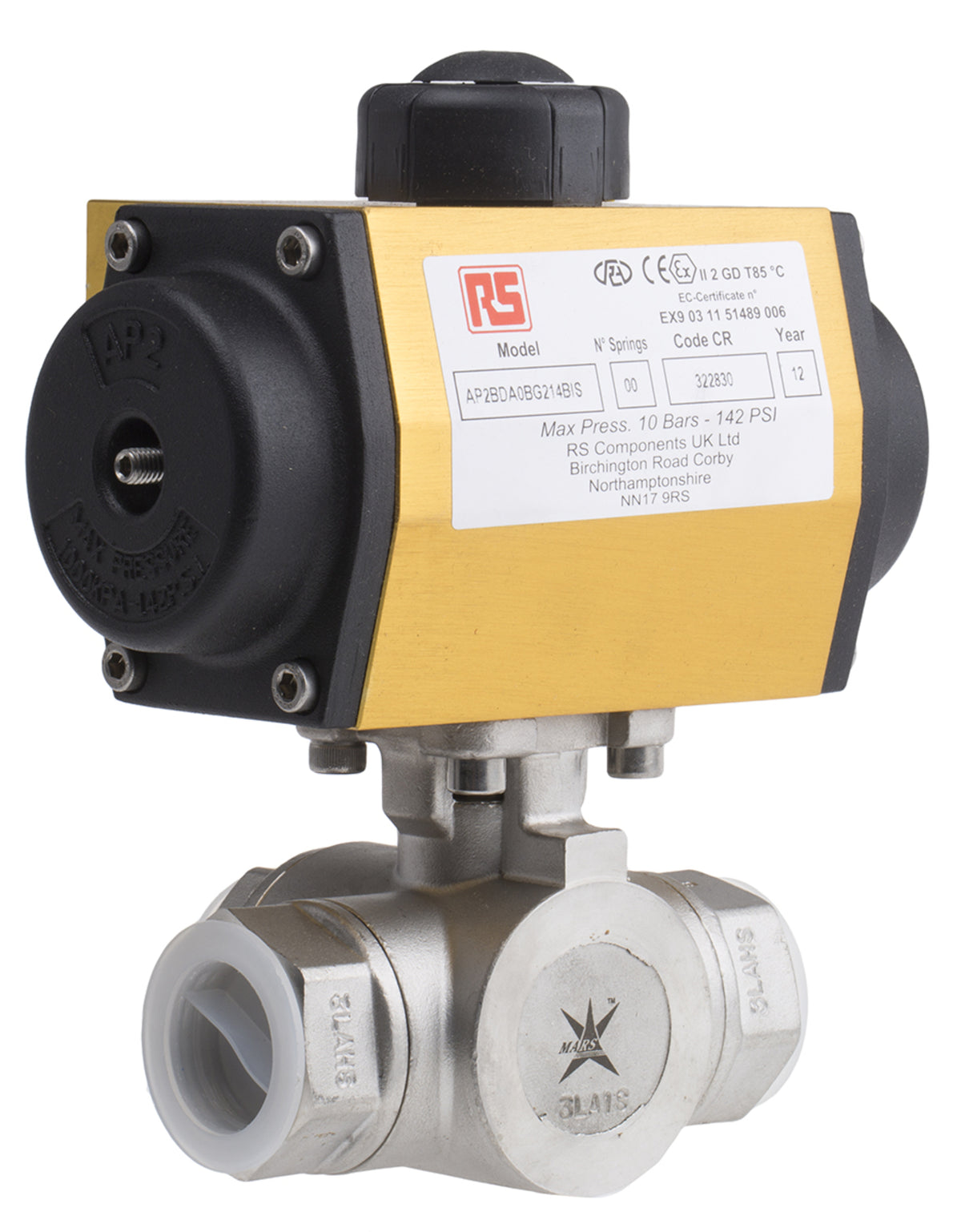 TieDex UK Bore with Pneumatic Actuator Double Acting type Pneumatic Actuated Valve, 1000 psi