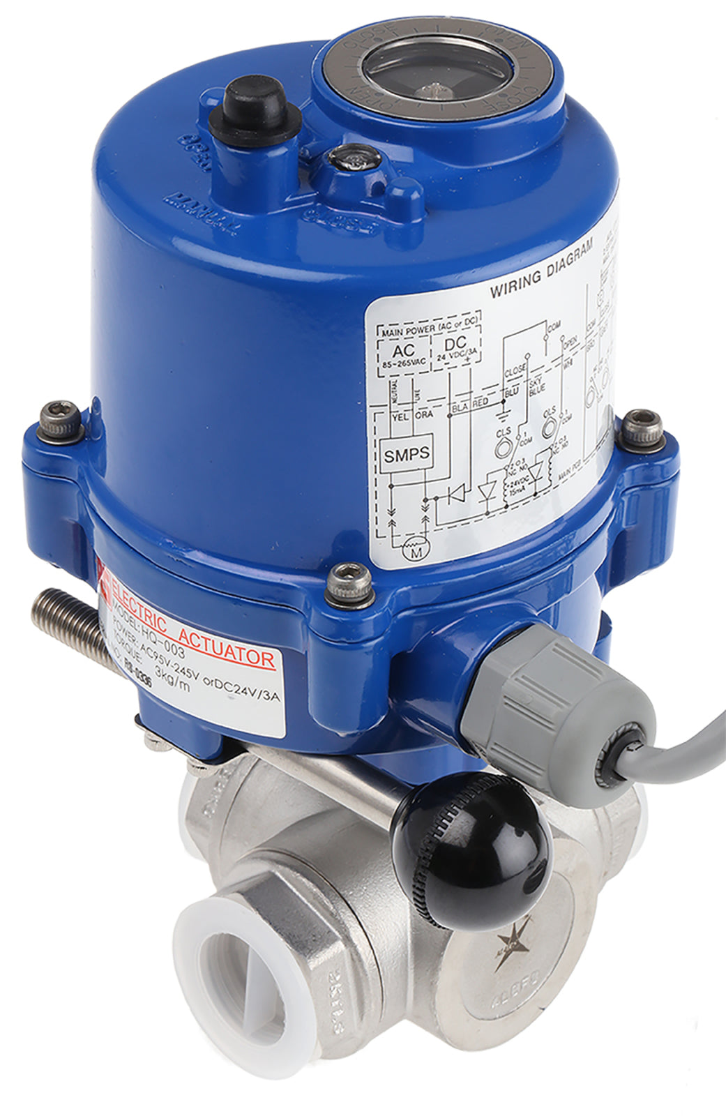 TieDex UK 3 Port Motorised Valve, 3/4 in Pipe Size, 1000 psi