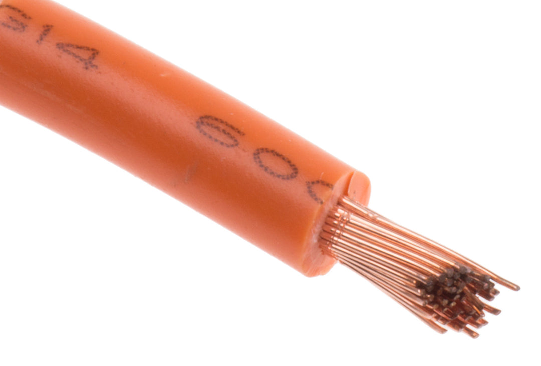 TieDex UK Orange Hook Up Wire, 14 AWG, 50 x 0.25 mm, 250 μm core strands, 100 m, Polyvinyl Chloride