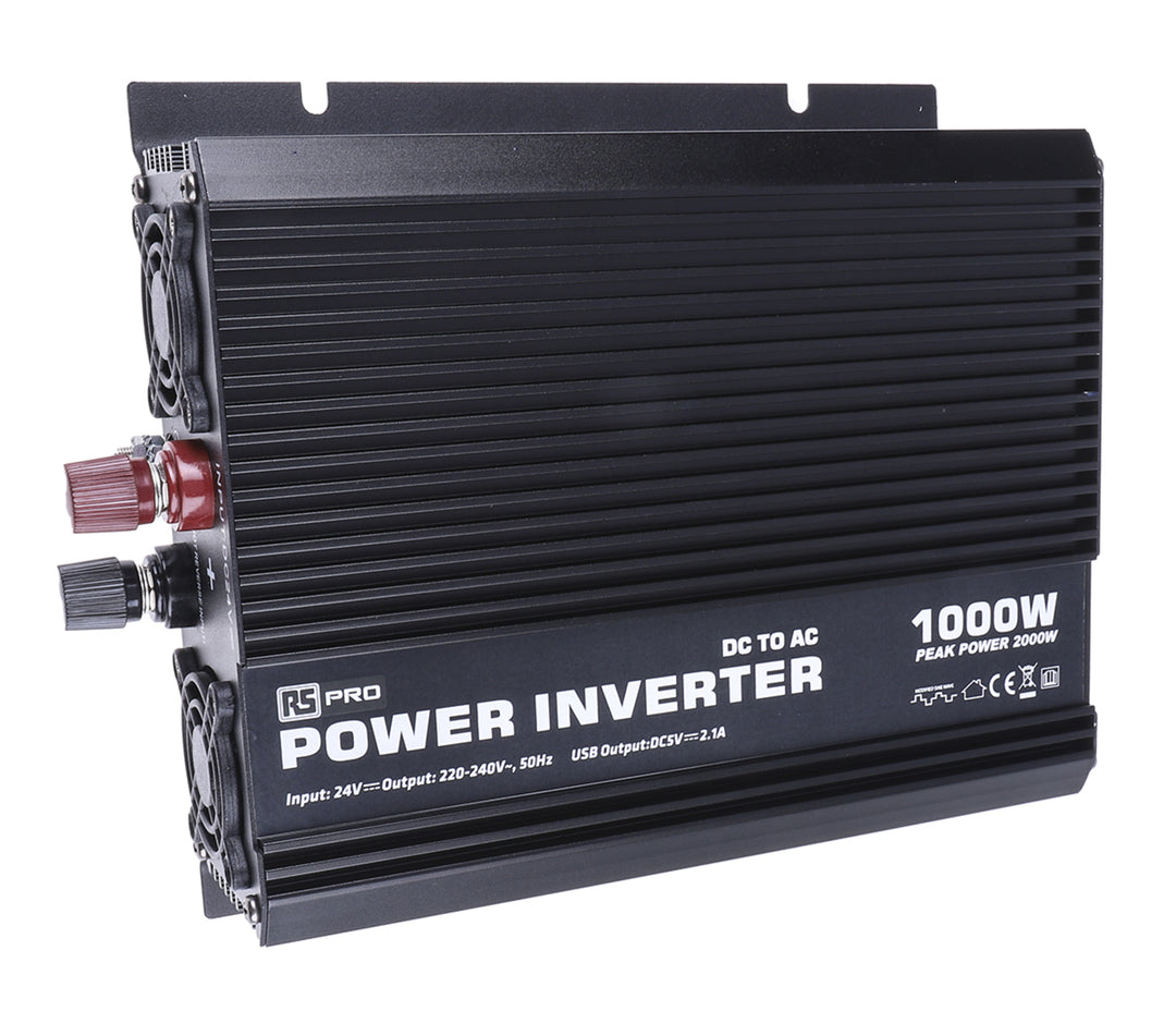 TieDex UK 1kW Power Inverter, 24V dc Input, 230V ac Output