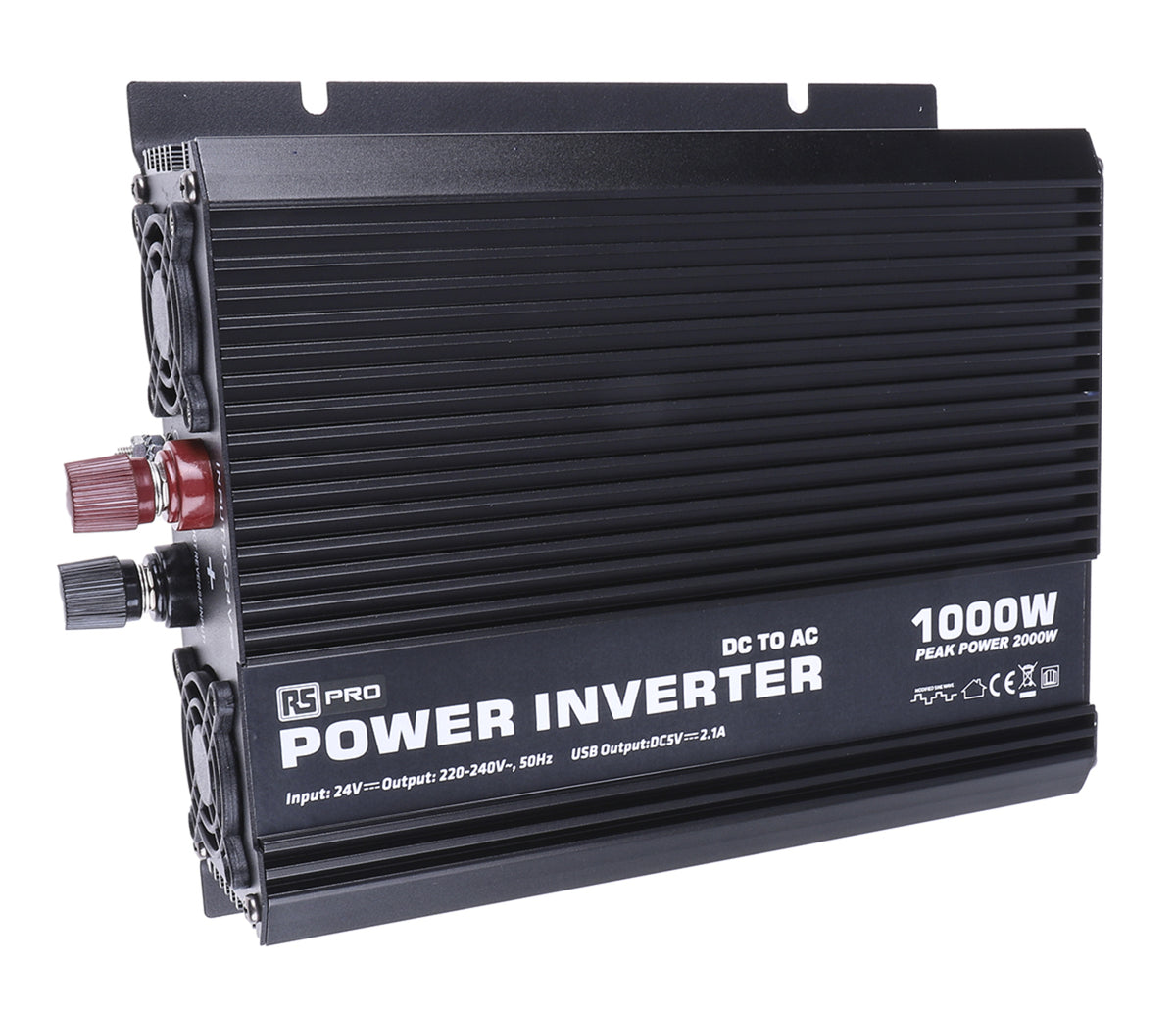 TieDex UK 1kW Power Inverter, 24V dc Input, 230V ac Output