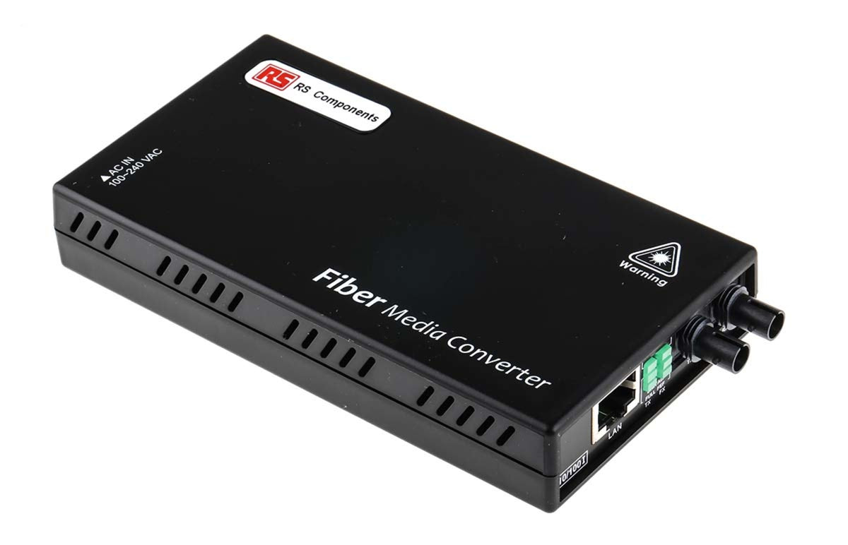 TieDex UK RJ45 Ethernet Media Converter, Single Mode, 100Mbps, Full Duplex 2 km