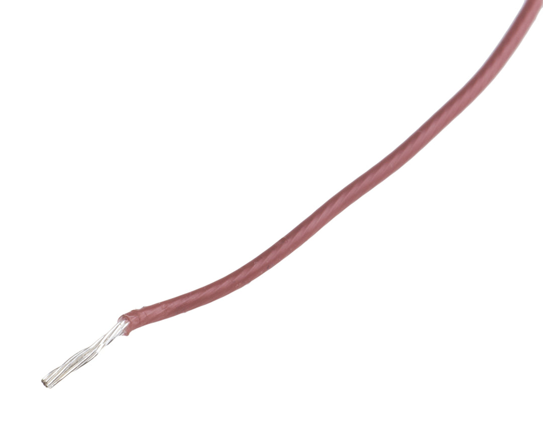 TieDex UK Brown 0.6 mm² Hook Up Wire, 20 AWG, 19 x 0.2 mm, 200 μm core strands, 100 m, Polytetrafluoroethylene
