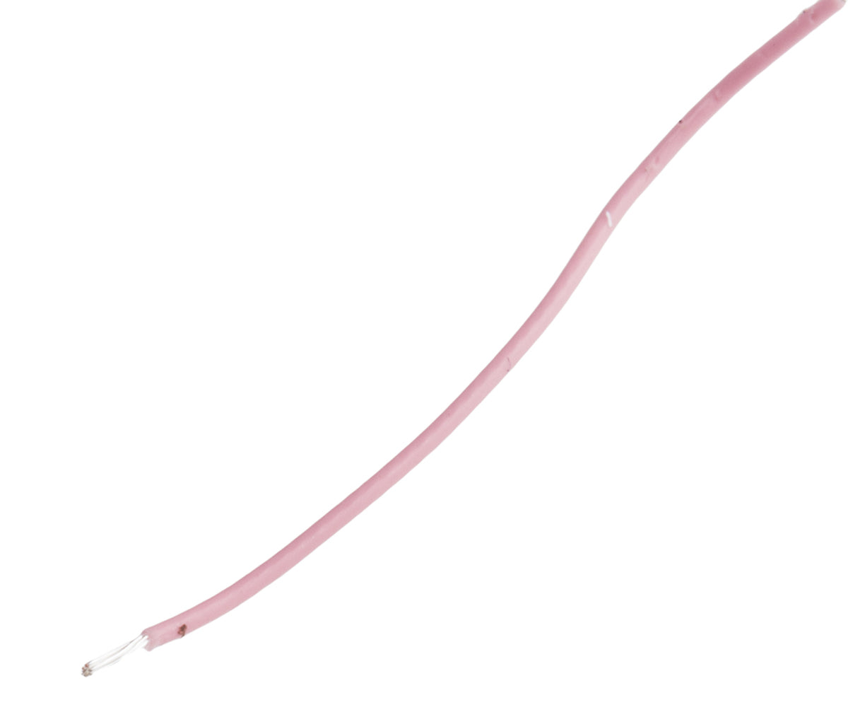 TieDex UK Pink 0.22 mm² Hook Up Wire, 24 AWG, 7 x 0.2 mm, 200 μm core strands, 100 m, Polytetrafluoroethylene