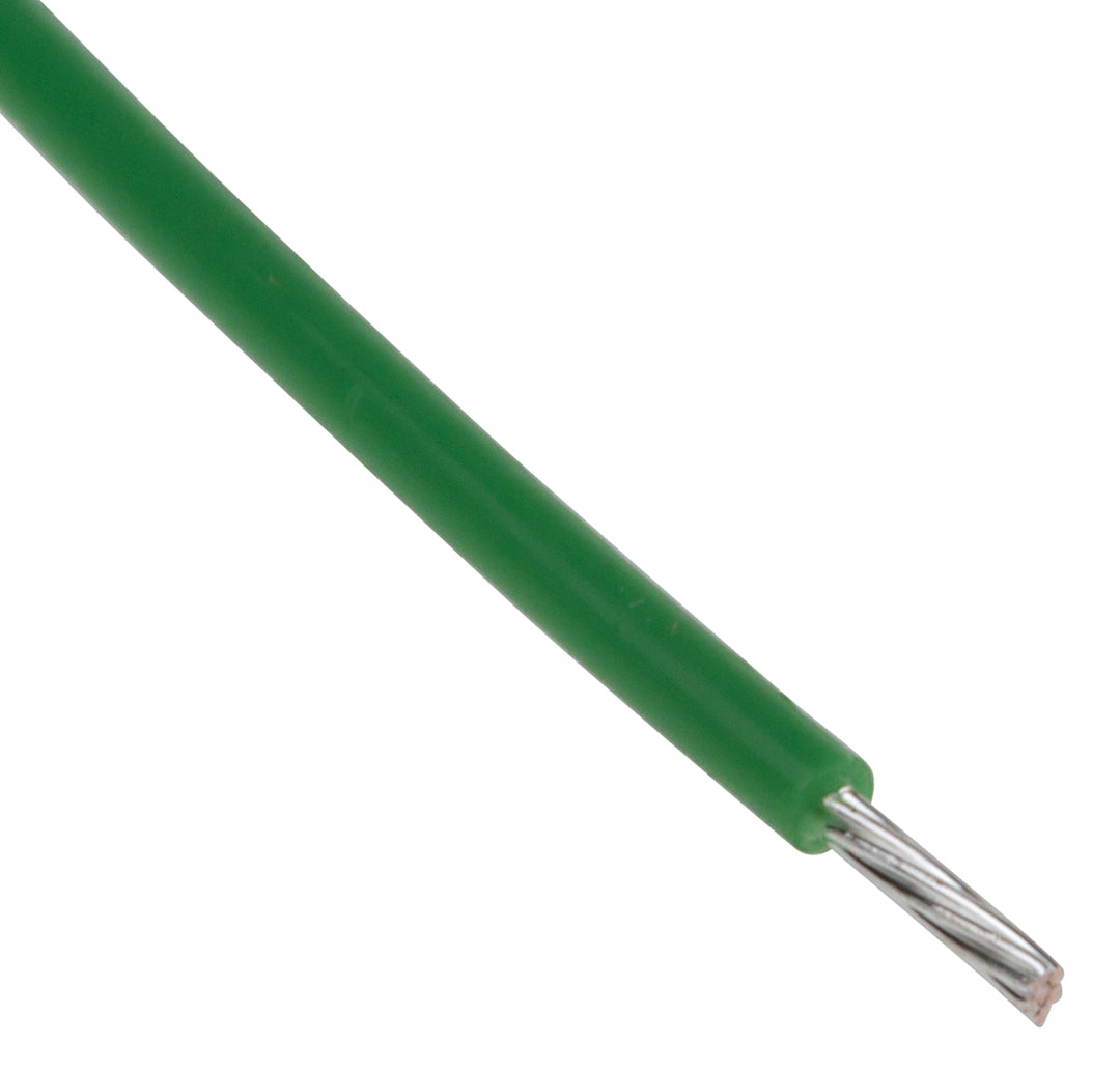 TieDex UK Green 0.22 mm² Hook Up Wire, 24 AWG, 7 x 0.2 mm, 200 μm core strands, 100 m, Polytetrafluoroethylene