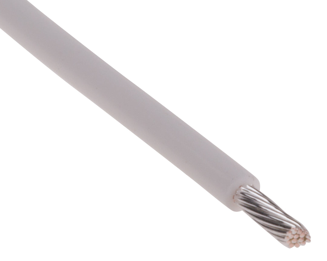 TieDex UK White 0.6 mm² Hook Up Wire, 20 AWG, 19 x 0.2 mm, 200 μm core strands, 100 m, Polytetrafluoroethylene
