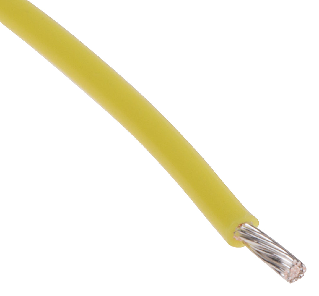 TieDex UK Yellow 0.6 mm² Hook Up Wire, 20 AWG, 19 x 0.2 mm, 200 μm core strands, 100 m, Polytetrafluoroethylene