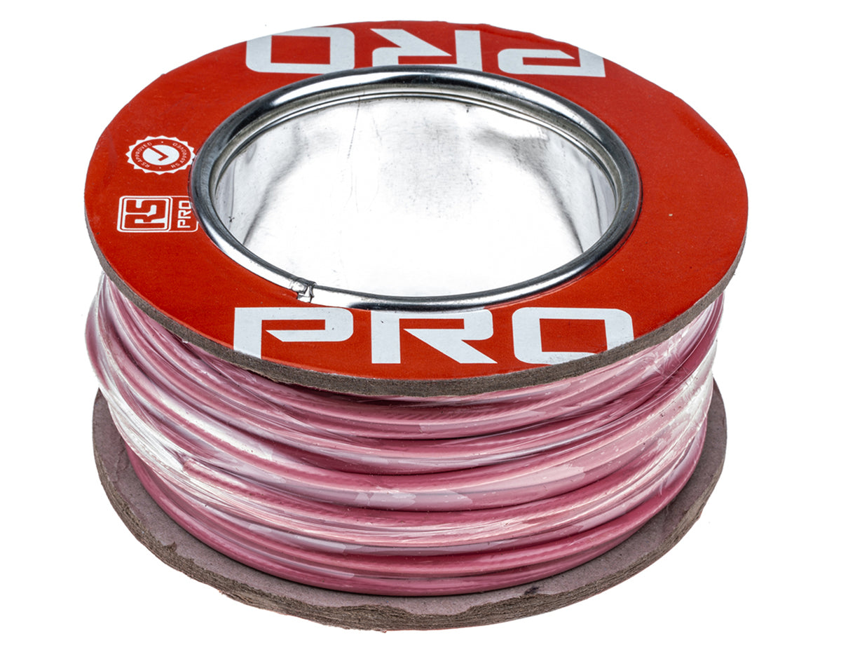 TieDex UK Pink 3 mm² Hook Up Wire, 22 AWG, 19/0.45 mm, 0.45 mm core strands, 25 m, Polytetrafluoroethylene