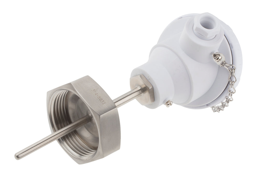 TieDex UK PT100 RTD Sensor 6 mm Dia, 75 mm Long, 4 Wire, Class B 150 °C max