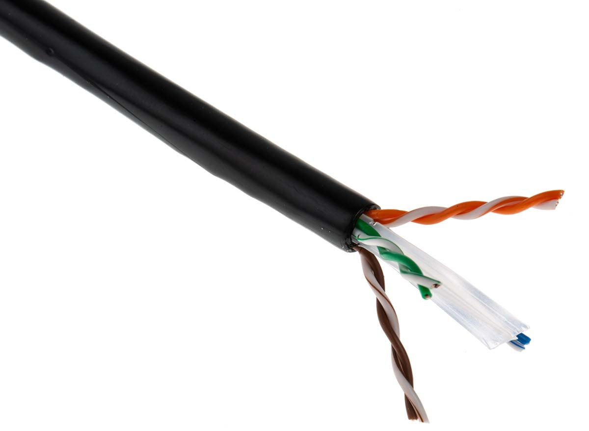 TieDex UK Cat6 Ethernet Cable, 100 m, Black Unterminated Unterminated, U/UTP Polyethylene